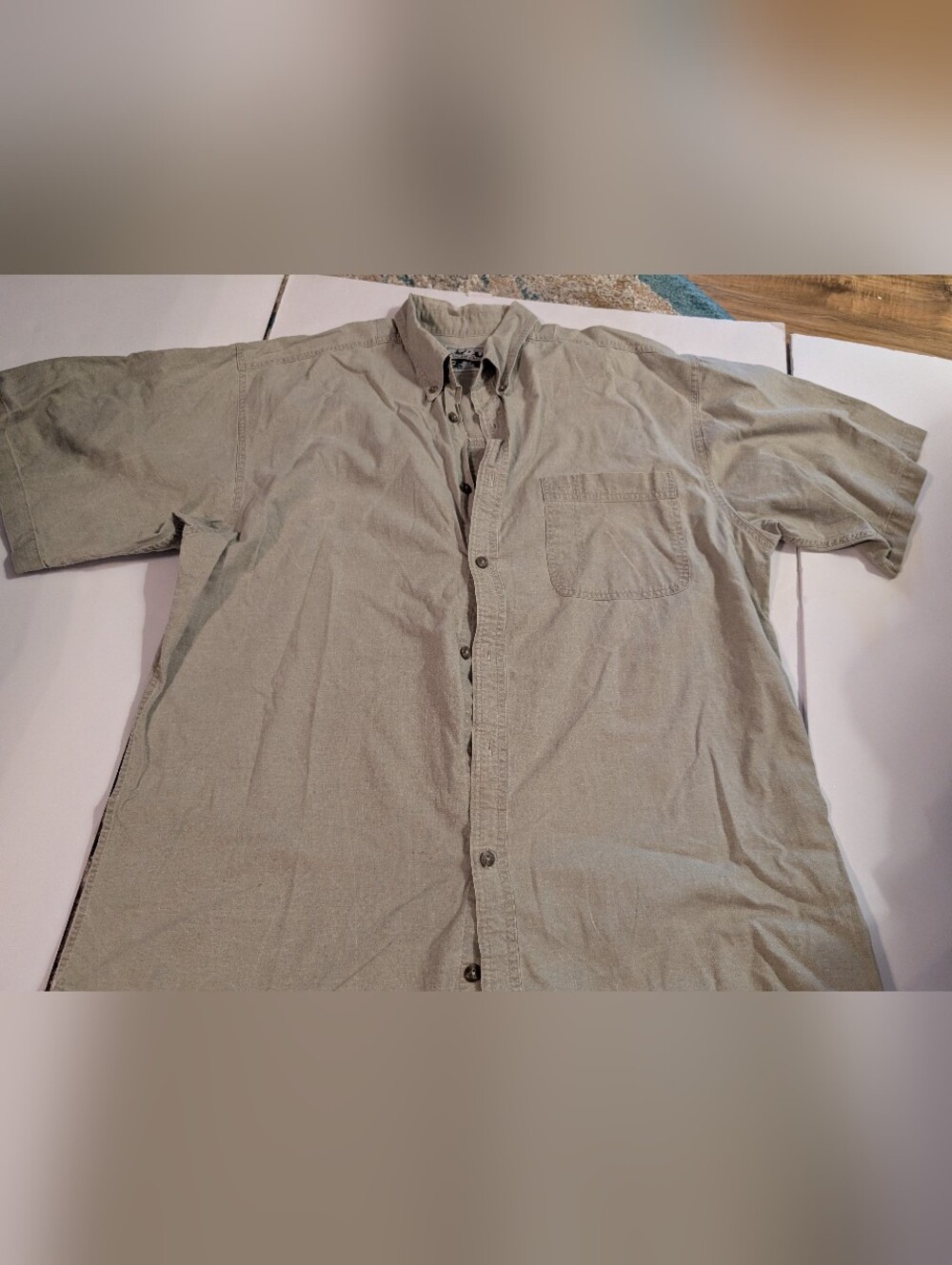 Pacific Crest Casual Short Sleeve Button-Up Shirt Gray